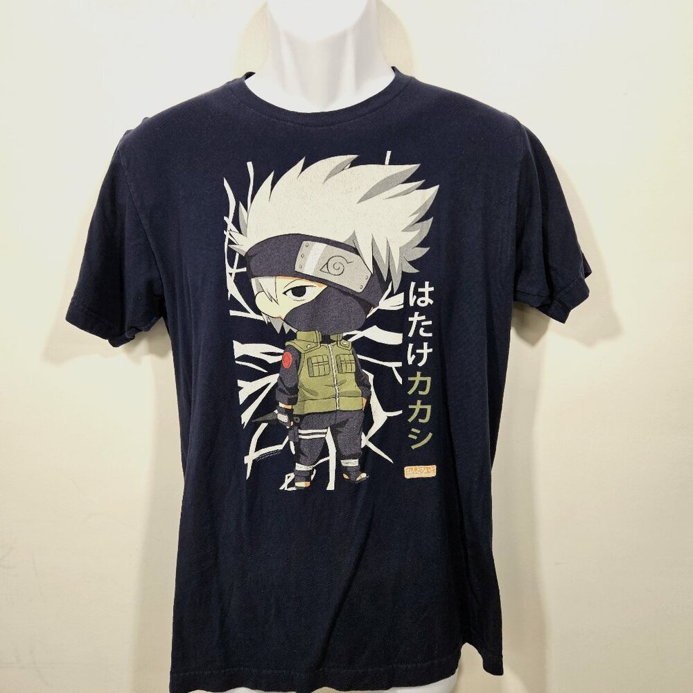 Naruto Shippuden Anime Men's Official Licensed Kakashi Blue T-Shirt         (55)